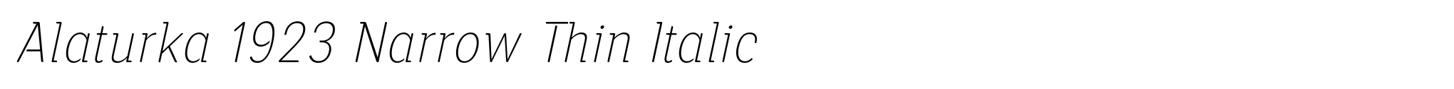Alaturka 1923 Narrow Thin Italic image